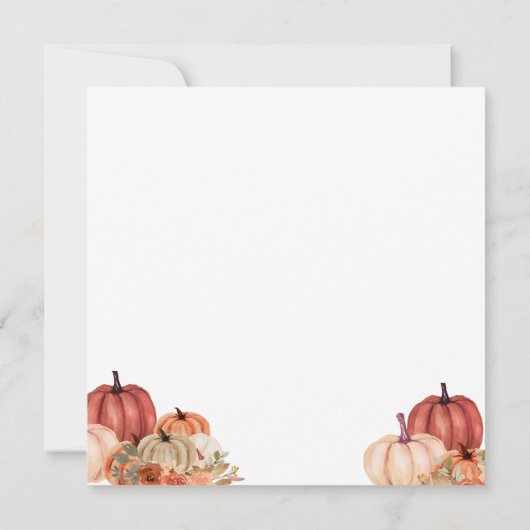 Invitation Automne Orange Citrouille Lait Bouteille Bébé Saup (Dos)