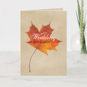 Invitation Automne Orange Fall in Love Feuille Mariage (Devant)