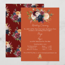 Automne Orange Floral Aquarelle Mariage Hindu Gane
