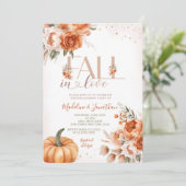 Invitation Automne Orange Floral Fiançailles automne (Debout devant)