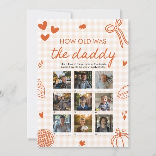 Invitation Automne Orange Main Dessinée Comme L'Ancien Était  (Devant)