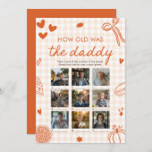 Invitation Automne Orange Main Dessinée Comme L'Ancien Était  (Devant / Derrière)