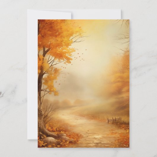 Invitation Automne Orange Tree Rustic Mariage Célébration (Dos)