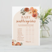 Invitation Automne Petit Baby shower Citrouille Scattegories  (Debout devant)