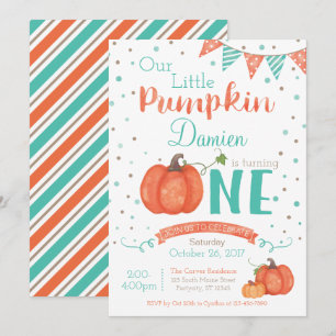Invitation Automne Petit Citrouille 1er anniversaire Invitati