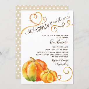 Invitation Automne Petit Citrouille Automne Baby shower Invit