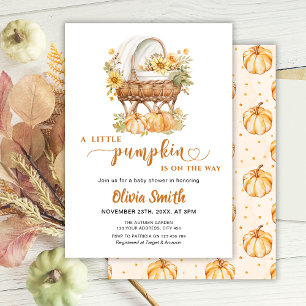 Invitation Automne Petit Citrouille Baby shower neutre