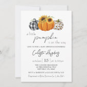 Invitation Automne Petit Citrouille Tournesol Bébé Sprinkle (Devant)