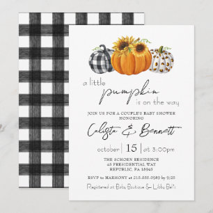 Invitation Automne Petit Citrouille Tournesol Couple Baby sho