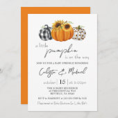 Invitation Automne Petits Couples Citrouilles Bébé Parsemer (Devant / Derrière)