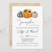 Invitation Automne Petits Couples Citrouilles Bébé Parsemer (Devant / Derrière)