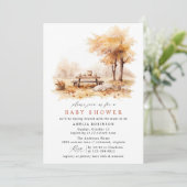 Invitation Automne Pique-nique Cute Rustique Baby shower d'au (Debout devant)