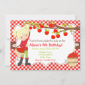 Invitation Automne Pomme cueillir Blonde Anniversaire (Devant)