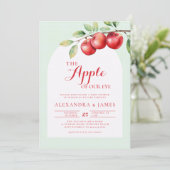 Invitation Automne Pomme Récolte Boho Coed Baby shower vert (Debout devant)