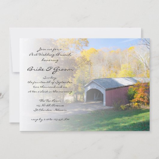 Invitation Automne Pont couvert Mariage Brunch (Devant)