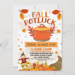 Invitation Automne Potluck Invitation, Automne Luncheon Invit
