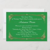 Invitation Automne Prom, or, Vert, Gatsby V3 (Dos)