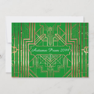 Invitation Automne Prom, or, Vert, Gatsby V3