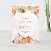 Invitation Automne Pumpkin Floral Code QR Photo de mariage (Devant)