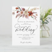 Invitation Automne QR Code tout en un Mariage budgétaire flor (Debout devant)