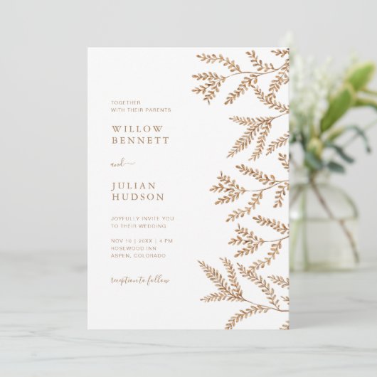 Invitation Automne Quitte le Mariage d'aquarelle tout en un (Debout devant)