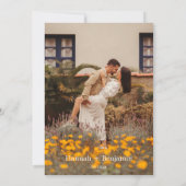 Invitation Automne quitte Mariage Moderne Minimal QR Code pho (Dos)