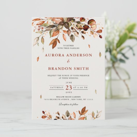 Invitation Automne Quitte Russe Pays Boho Mariage Dans (Debout devant)