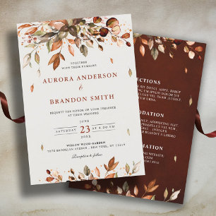 Invitation Automne Quitte Russe Pays Boho Mariage Dans