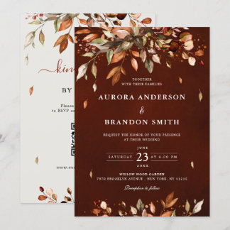 Invitation Automne Quitte Russe Pays Boho Mariage Dans