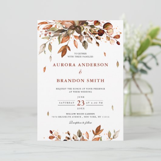 Invitation Automne Quitte Russe Pays Boho Mariage Dans (Debout devant)