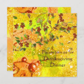 Invitation AUTOMNE QUITTE Thanksgiving Dîner (Devant / Derrière)