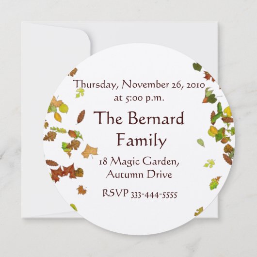 Invitation AUTOMNE QUITTE Thanksgiving Diner Party (Dos)