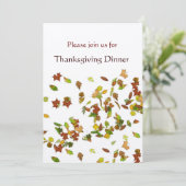 Invitation AUTOMNE QUITTE Thanksgiving Diner Party or (Debout devant)