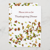 Invitation AUTOMNE QUITTE Thanksgiving Diner Party or (Devant / Derrière)