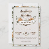 Invitation Automne Récolte Forêt Florale Naturel Rustique (Devant)