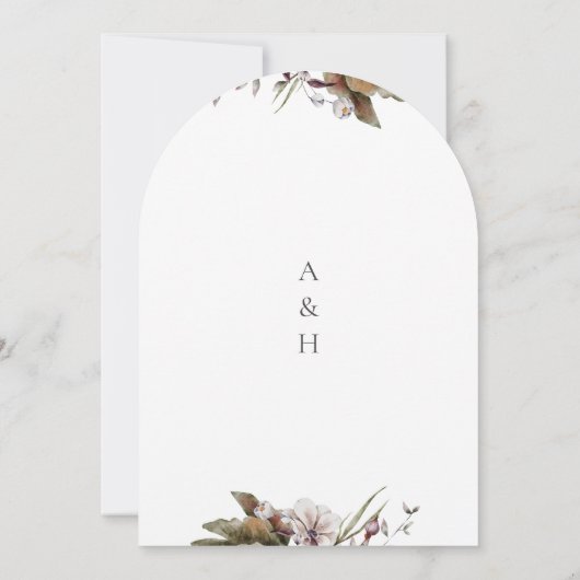 Invitation Automne Romance Arc Mariage Floral Enregistrer La (Dos)