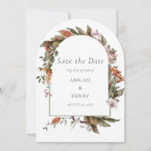 Invitation Automne Romance Arc Mariage Floral Enregistrer La (Devant)