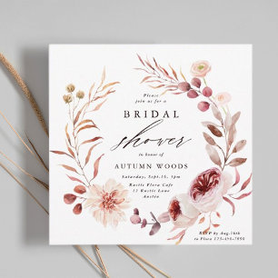 Invitation Automne Romance Floral Wreath Mariage Fête des mar