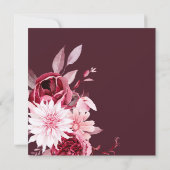 Invitation Automne Romance Gold Frame Floral Mariage (Dos)