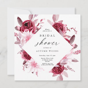 Invitation Automne Romance Gold Frame Floral nage douche