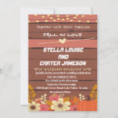 Invitation Automne Romance Rustique Citrouille et Floral Mari (Devant)