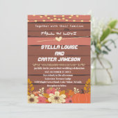 Invitation Automne Romance Rustique Citrouille et Floral Mari (Debout devant)