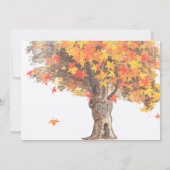 Invitation Automne Romantique Arbre Rustique Orange Jaune Mar (Dos)