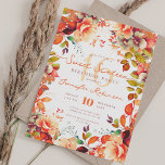 Invitation Automne Romantique Jardin Floral Sweet 16<br><div class="desc">Vivez une soirée d'élégance et de beauté en vous invitation pour célébrer une grande fête Sweet 16. Éblouissez dans une nuit ornée de jolis motifs floraux colorés et joliment peints qui évoquent le charme jeune et le raffinement. Immergez-vous dans une ambiance spectaculaire conçue pour vous, une soirée où vous êtes...</div>