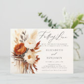 Invitation Automne Romantique Peony Rose Earthouse Engagement (Debout devant)