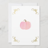 Invitation Automne Rose Étincelle Citrouille Douce 16 fête (Dos)