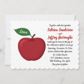 Invitation Automne Rouge Bourgogne Mariage Pays Apple Love (Devant)