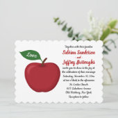 Invitation Automne Rouge Bourgogne Mariage Pays Apple Love (Debout devant)