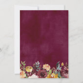 Invitation Automne Rouge Orange Floral Mariage Couples Douche (Dos)