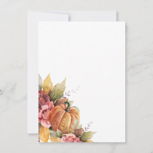 Invitation Automne Rouille Feuille Citrouille Amical Dîner d' (Dos)